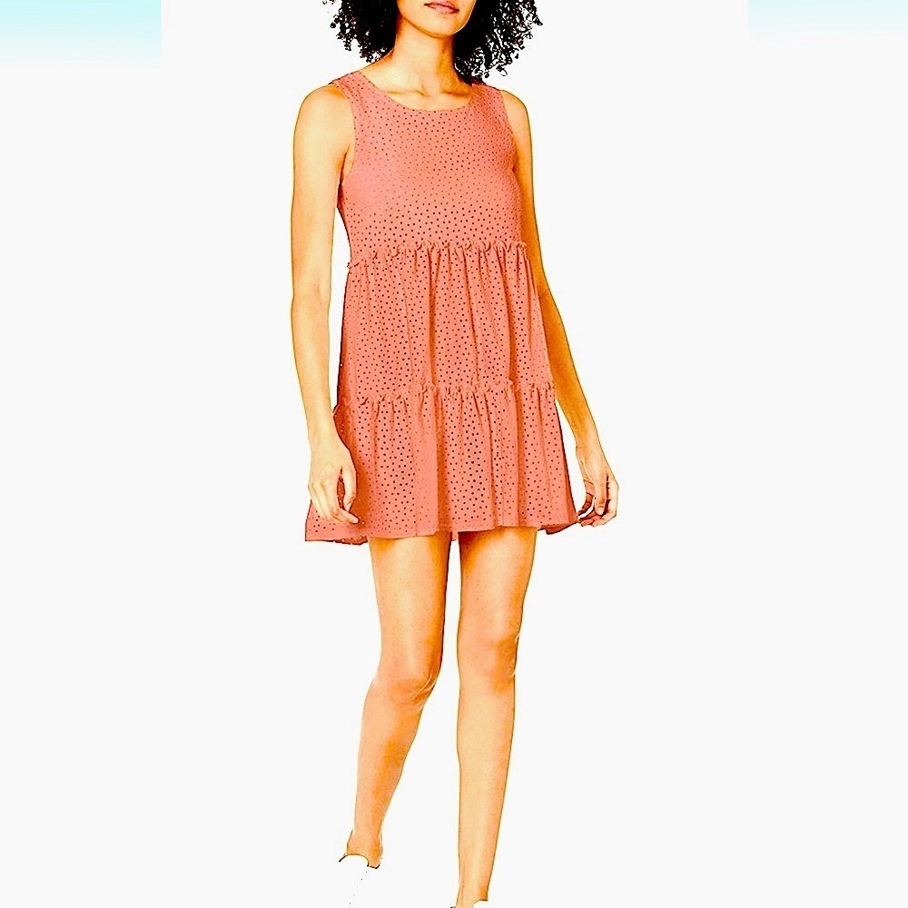Speechless Pink Babydoll Tank Dress Embroidered Cottage Core Summer Dress Small